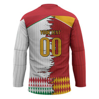 Custom Italy Spain Cultural Half Flag Hockey Jersey Scratch Style