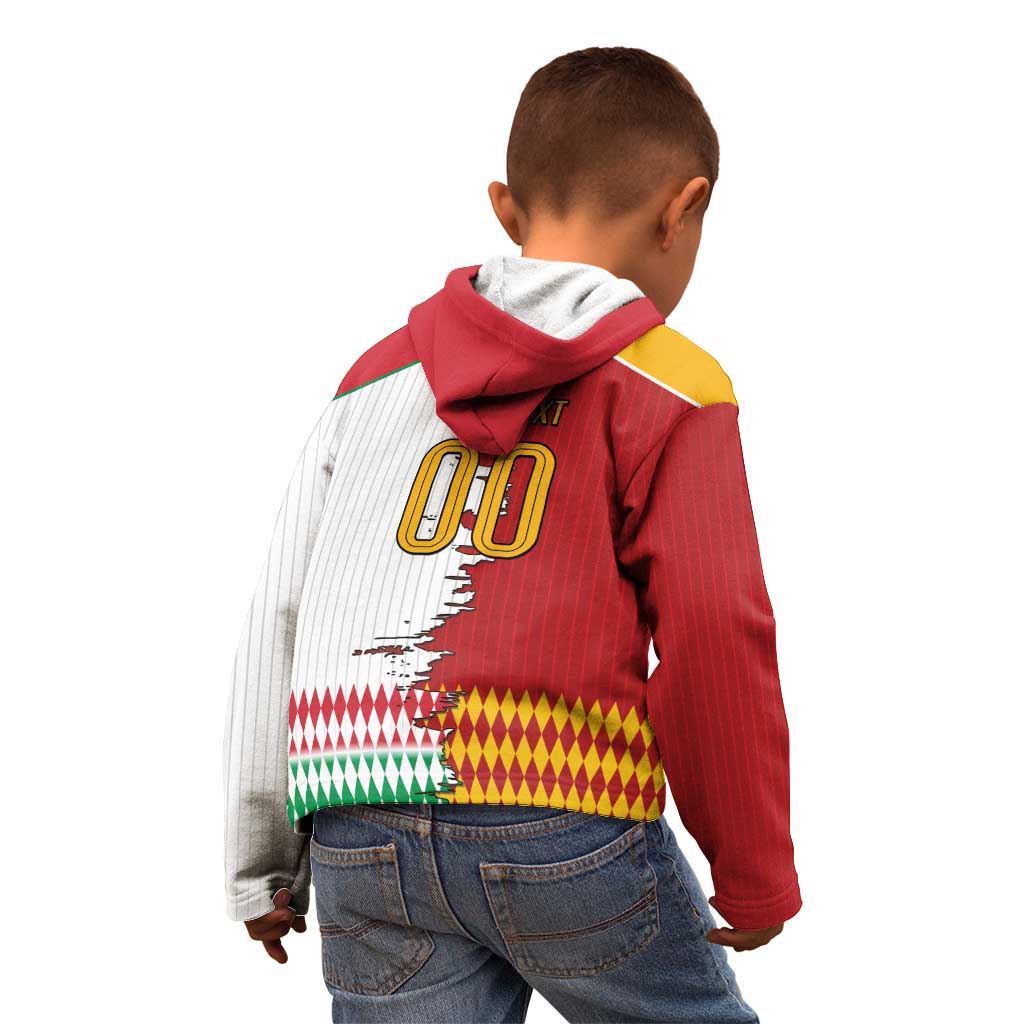 Custom Italy Spain Cultural Half Flag Kid Hoodie Scratch Style