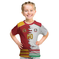 Custom Italy Spain Cultural Half Flag Kid T Shirt Scratch Style