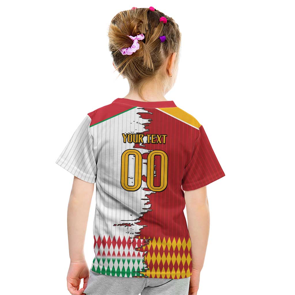 Custom Italy Spain Cultural Half Flag Kid T Shirt Scratch Style