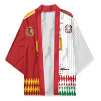 Custom Italy Spain Cultural Half Flag Kimono Scratch Style
