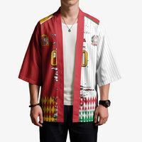 Custom Italy Spain Cultural Half Flag Kimono Scratch Style