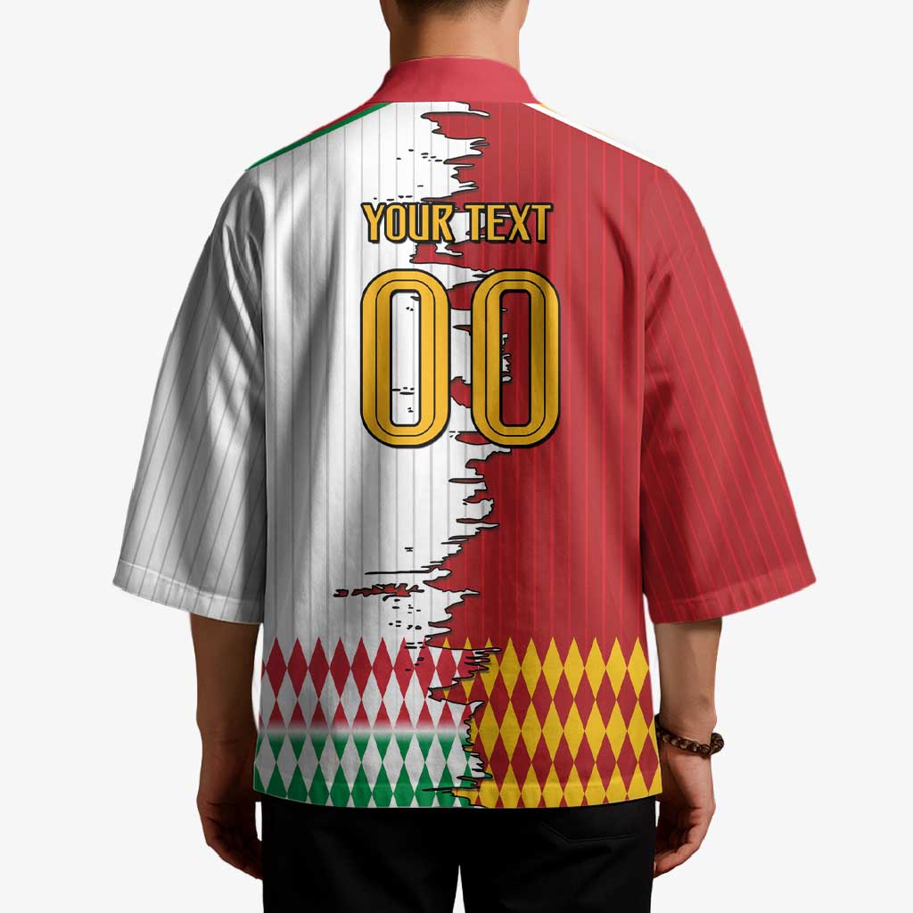 Custom Italy Spain Cultural Half Flag Kimono Scratch Style