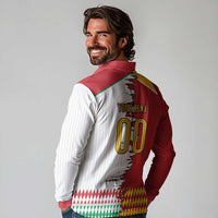 Custom Italy Spain Cultural Half Flag Long Sleeve Polo Shirt Scratch Style