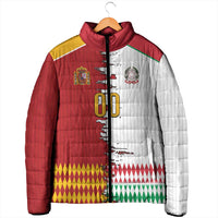 Custom Italy Spain Cultural Half Flag Padded Jacket Scratch Style