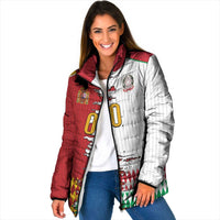 Custom Italy Spain Cultural Half Flag Padded Jacket Scratch Style