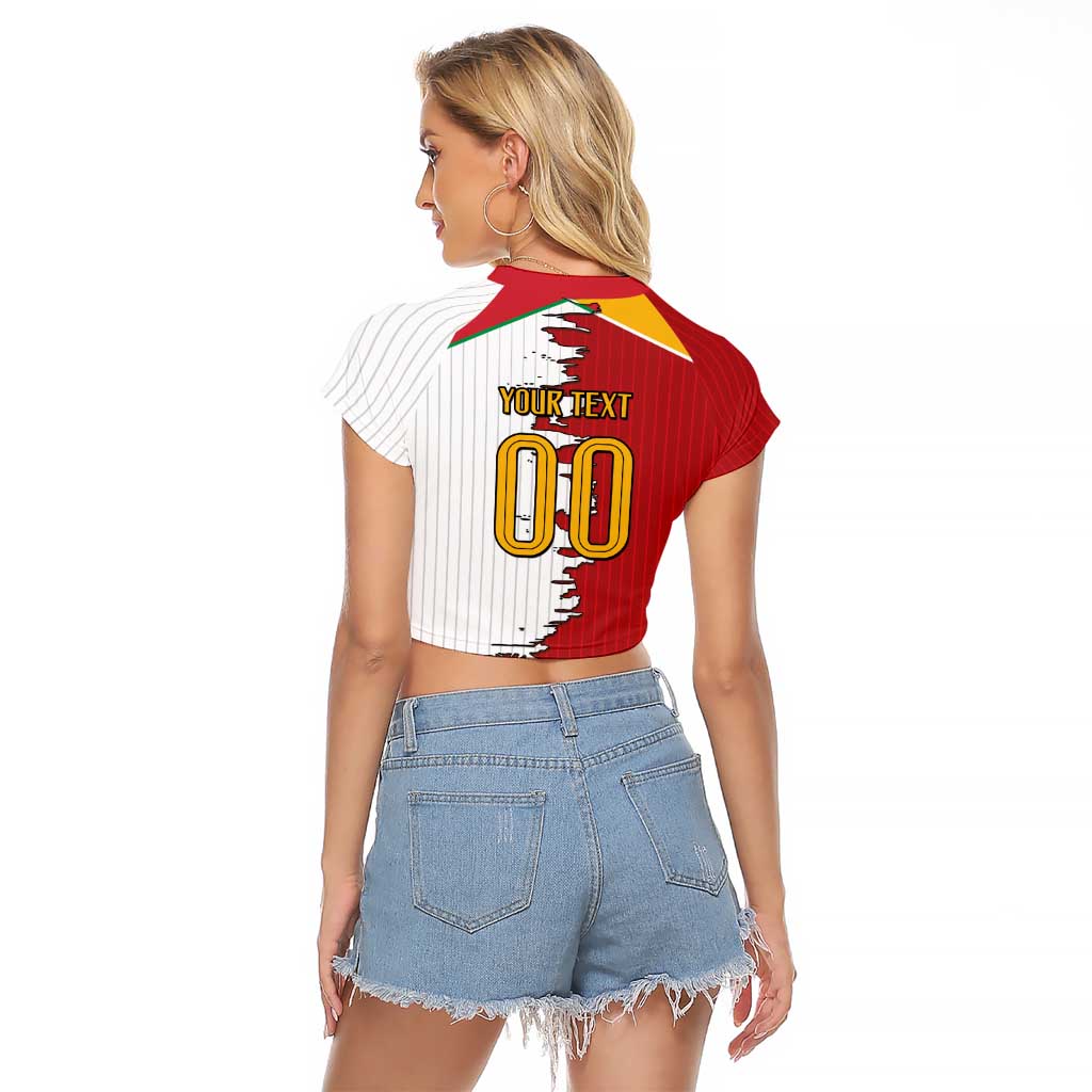 Custom Italy Spain Cultural Half Flag Raglan Cropped T Shirt Scratch Style