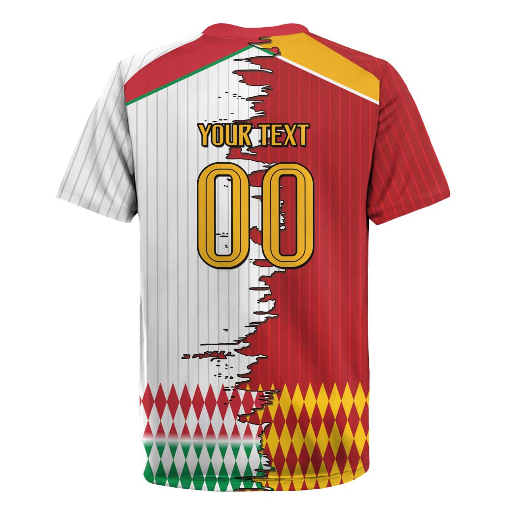 Custom Italy Spain Cultural Half Flag Rugby Jersey Scratch Style