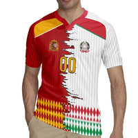 Custom Italy Spain Cultural Half Flag Rugby Jersey Scratch Style
