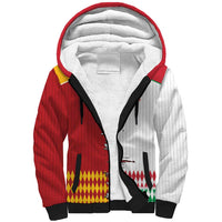 Custom Italy Spain Cultural Half Flag Sherpa Hoodie Scratch Style
