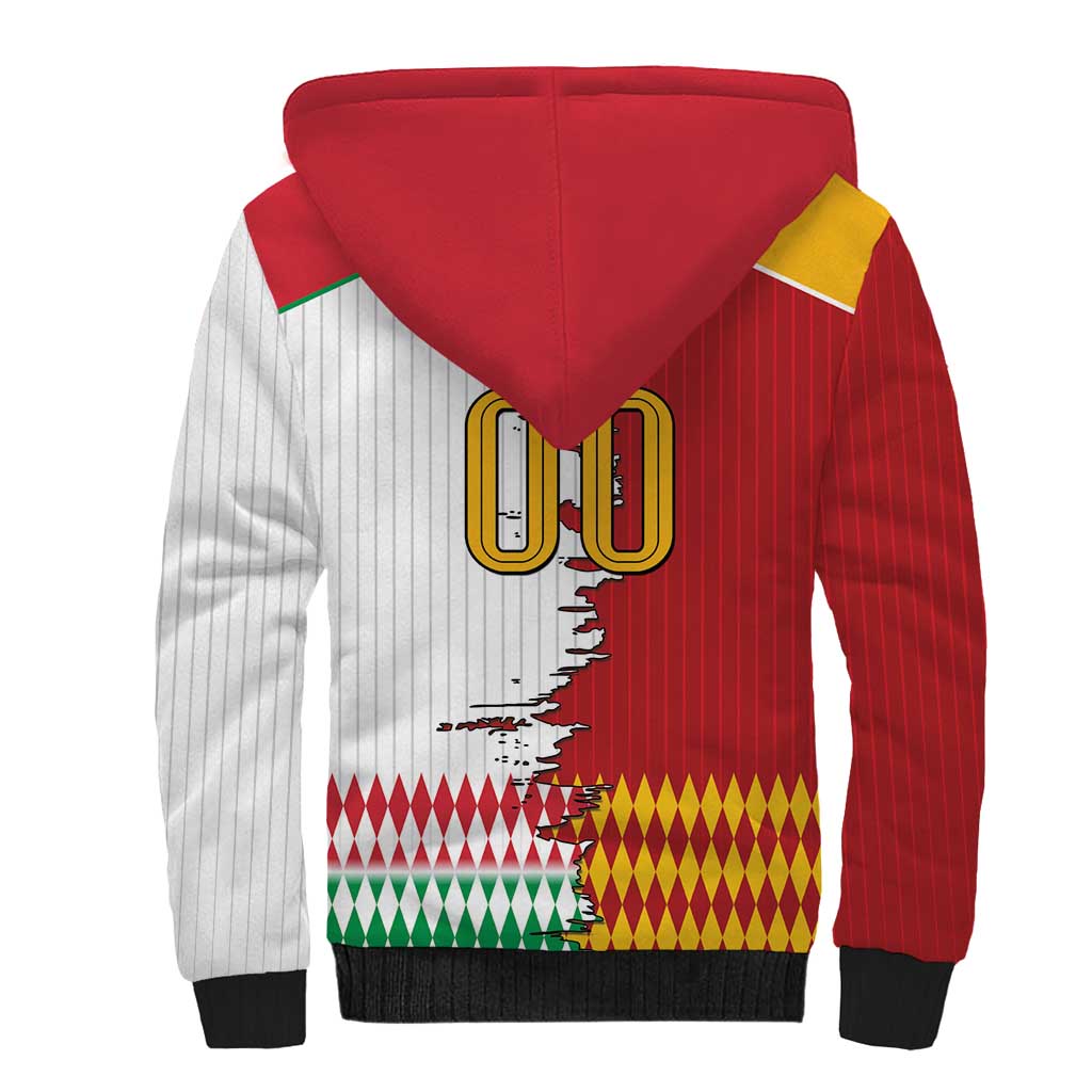 Custom Italy Spain Cultural Half Flag Sherpa Hoodie Scratch Style