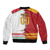 Custom Italy Spain Cultural Half Flag Sleeve Zip Bomber Jacket Scratch Style