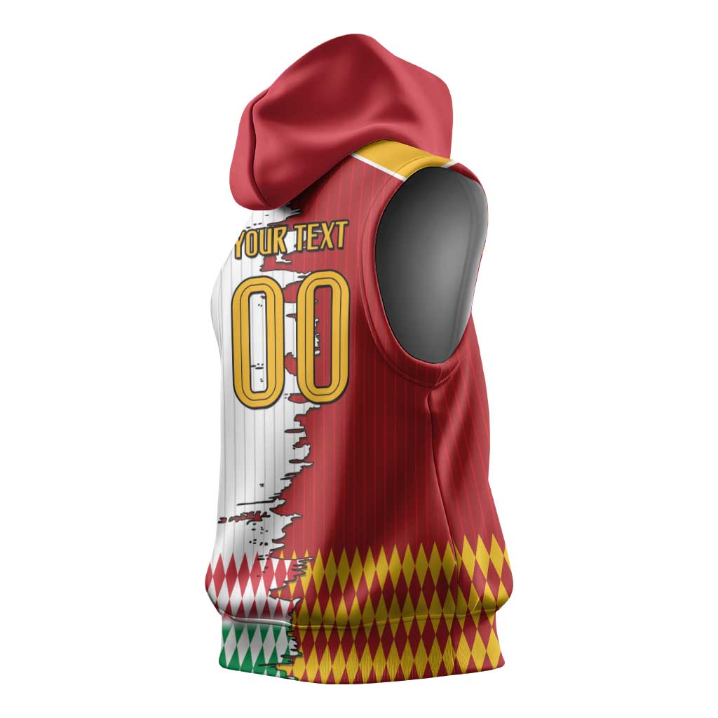 Custom Italy Spain Cultural Half Flag Sleeveless Hoodie Scratch Style