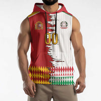 Custom Italy Spain Cultural Half Flag Sleeveless Hoodie Scratch Style