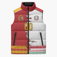 Custom Italy Spain Cultural Half Flag Sleeveless Puffer Jacket Scratch Style