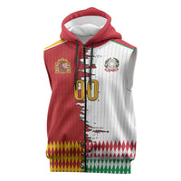 Custom Italy Spain Cultural Half Flag Sleeveless Zip Hoodie Scratch Style