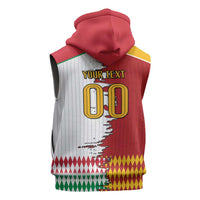 Custom Italy Spain Cultural Half Flag Sleeveless Zip Hoodie Scratch Style