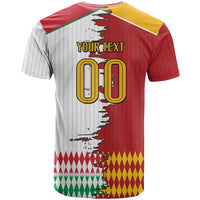Custom Italy Spain Cultural Half Flag T Shirt Scratch Style