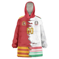 Custom Italy Spain Cultural Half Flag Wearable Blanket Hoodie Scratch Style