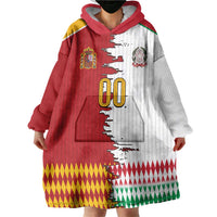 Custom Italy Spain Cultural Half Flag Wearable Blanket Hoodie Scratch Style