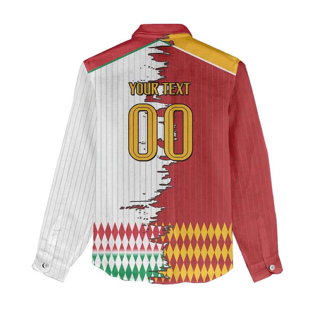 Custom Italy Spain Cultural Half Flag Women Casual Shirt Scratch Style