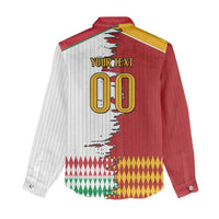 Custom Italy Spain Cultural Half Flag Women Casual Shirt Scratch Style