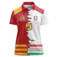 Custom Italy Spain Cultural Half Flag Women Polo Shirt Scratch Style
