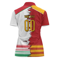 Custom Italy Spain Cultural Half Flag Women Polo Shirt Scratch Style
