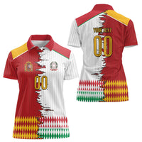 Custom Italy Spain Cultural Half Flag Women Polo Shirt Scratch Style