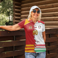 Custom Italy Spain Cultural Half Flag Women Polo Shirt Scratch Style