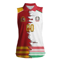 Custom Italy Spain Cultural Half Flag Women Sleeveless Polo Shirt Scratch Style