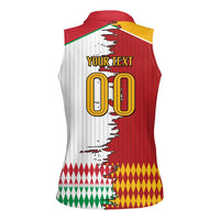 Custom Italy Spain Cultural Half Flag Women Sleeveless Polo Shirt Scratch Style