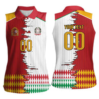 Custom Italy Spain Cultural Half Flag Women Sleeveless Polo Shirt Scratch Style