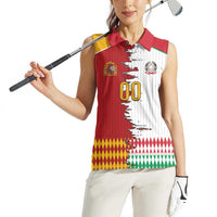 Custom Italy Spain Cultural Half Flag Women Sleeveless Polo Shirt Scratch Style