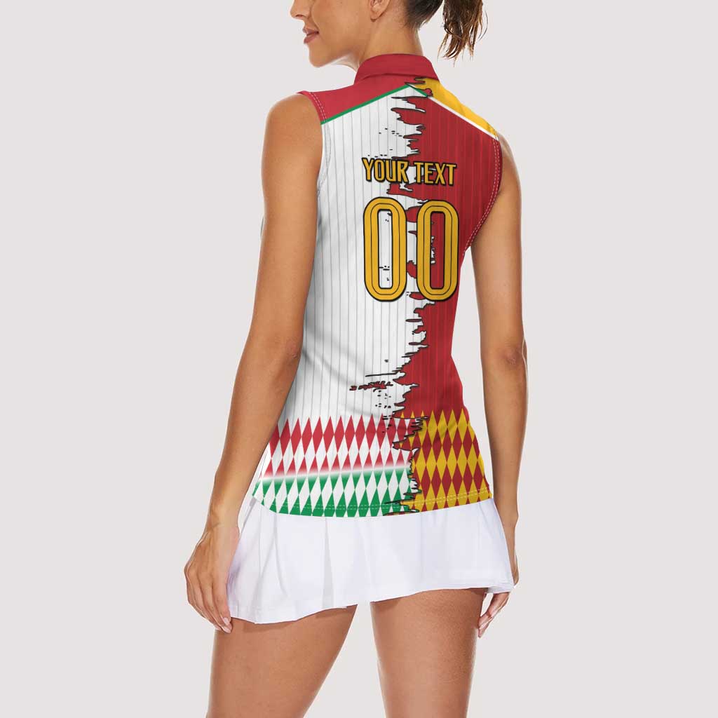 Custom Italy Spain Cultural Half Flag Women Sleeveless Polo Shirt Scratch Style
