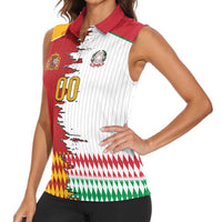 Custom Italy Spain Cultural Half Flag Women Sleeveless Polo Shirt Scratch Style