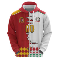 Custom Italy Spain Cultural Half Flag Zip Hoodie Scratch Style