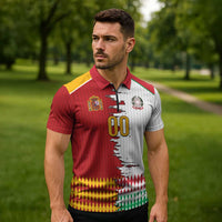 Custom Italy Spain Cultural Half Flag Zipper Polo Shirt Scratch Style