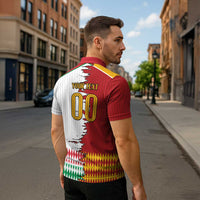 Custom Italy Spain Cultural Half Flag Zipper Polo Shirt Scratch Style