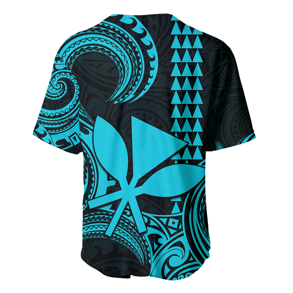 Custom Hawaii Baseball Jersey Paradise of the Pacific Tribal Kakau for King Kamehameha Day - Aqua LT9 - Wonder Print Shop