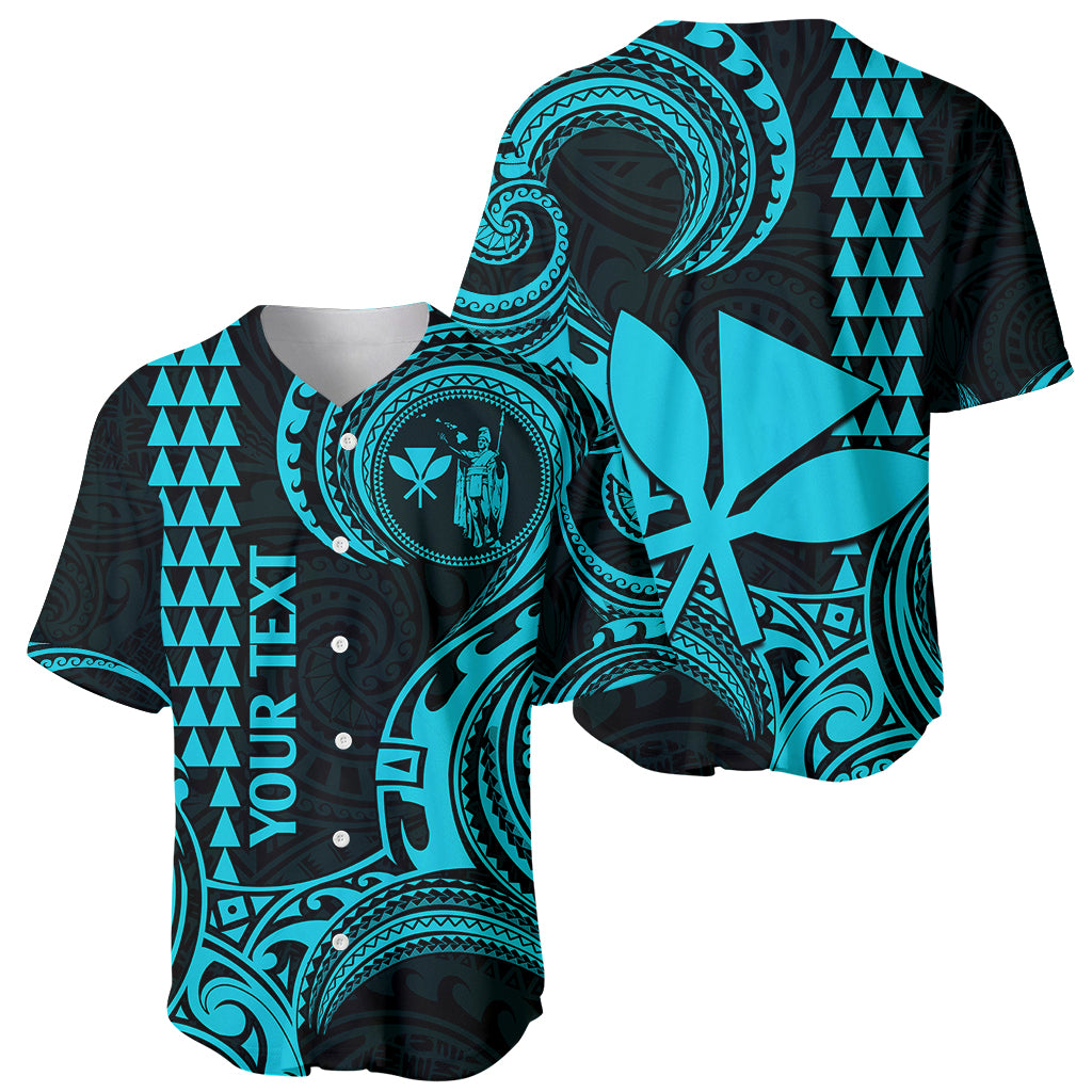 Custom Hawaii Baseball Jersey Paradise of the Pacific Tribal Kakau for King Kamehameha Day - Aqua LT9 - Wonder Print Shop