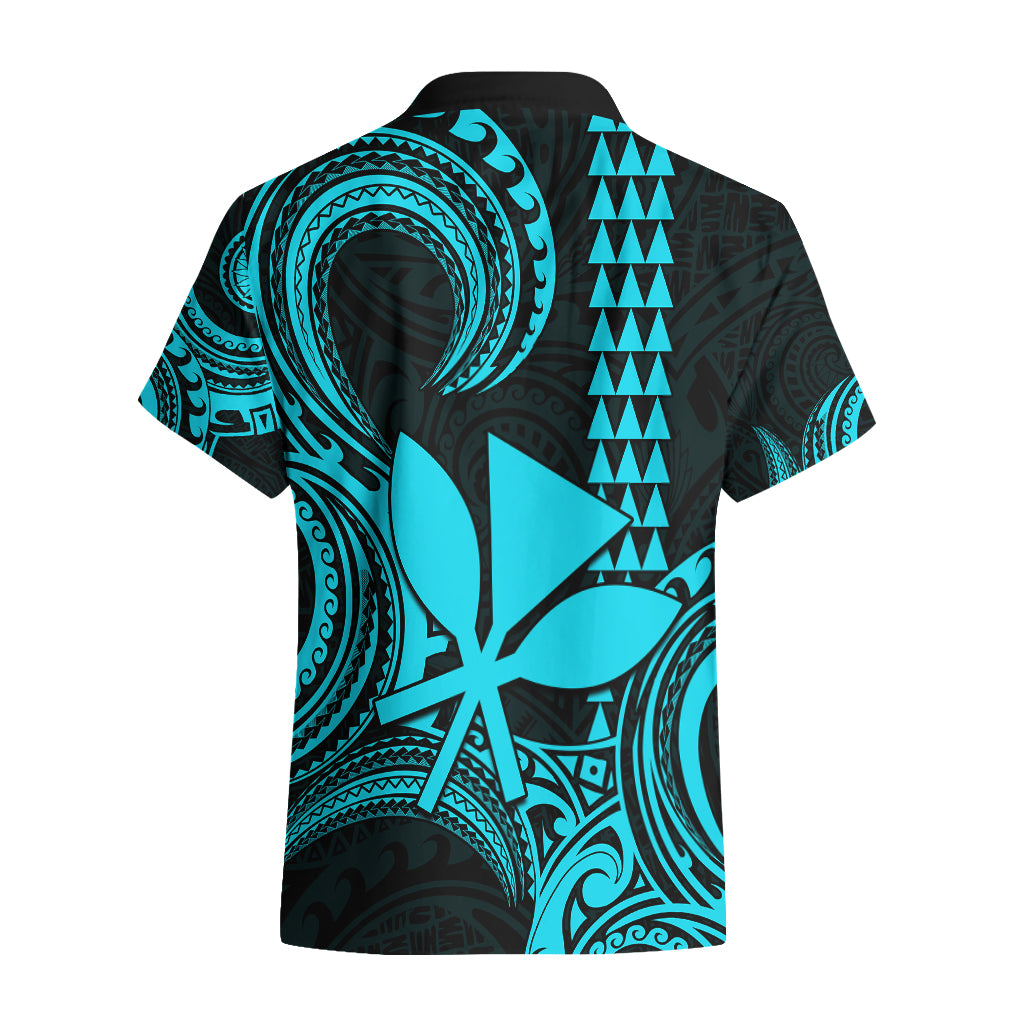 Custom Hawaii Hawaiian Shirt Paradise of the Pacific Tribal Kakau for King Kamehameha Day - Aqua - Wonder Print Shop