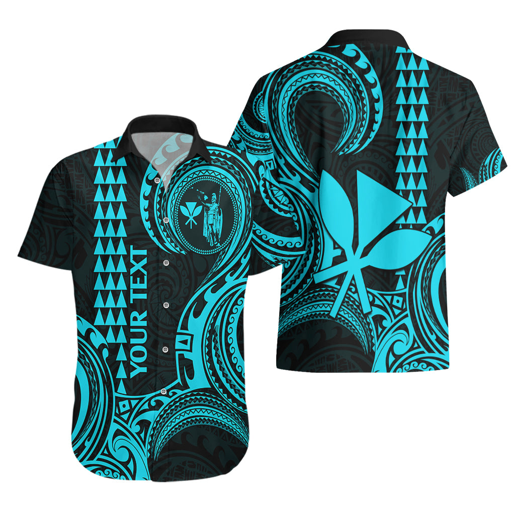 Custom Hawaii Hawaiian Shirt Paradise of the Pacific Tribal Kakau for King Kamehameha Day - Aqua - Wonder Print Shop