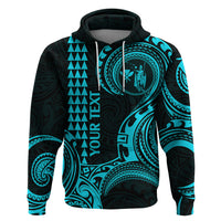 Custom Hawaii Hoodie Paradise of the Pacific Tribal Kakau for King Kamehameha Day - Aqua - Wonder Print Shop