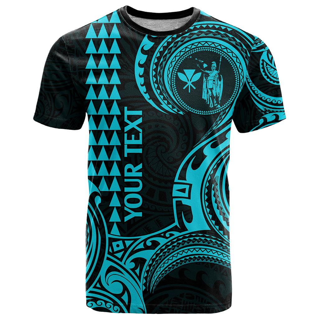 Custom Hawaii T Shirt Paradise of the Pacific Tribal Kakau for King Kamehameha Day - Aqua - Wonder Print Shop