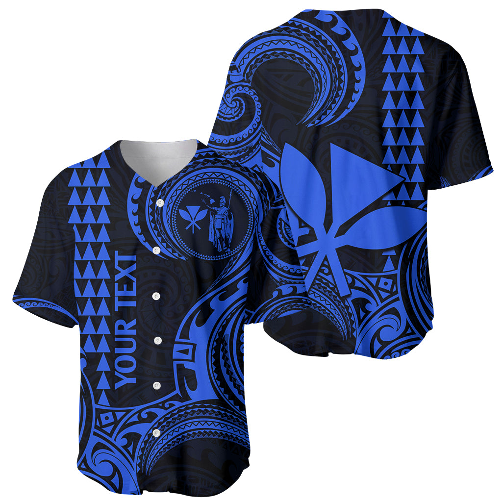 Custom Hawaii Baseball Jersey Paradise of the Pacific Tribal Kakau for King Kamehameha Day - Blue LT9 - Wonder Print Shop