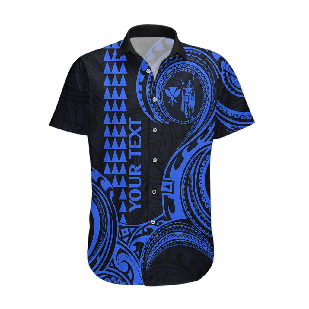 Custom Hawaii Hawaiian Shirt Paradise of the Pacific Tribal Kakau for King Kamehameha Day - Blue - Wonder Print Shop