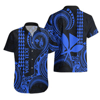 Custom Hawaii Hawaiian Shirt Paradise of the Pacific Tribal Kakau for King Kamehameha Day - Blue - Wonder Print Shop