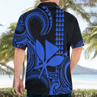 Custom Hawaii Hawaiian Shirt Paradise of the Pacific Tribal Kakau for King Kamehameha Day - Blue - Wonder Print Shop