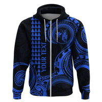 Custom Hawaii Hoodie Paradise of the Pacific Tribal Kakau for King Kamehameha Day - Blue - Wonder Print Shop